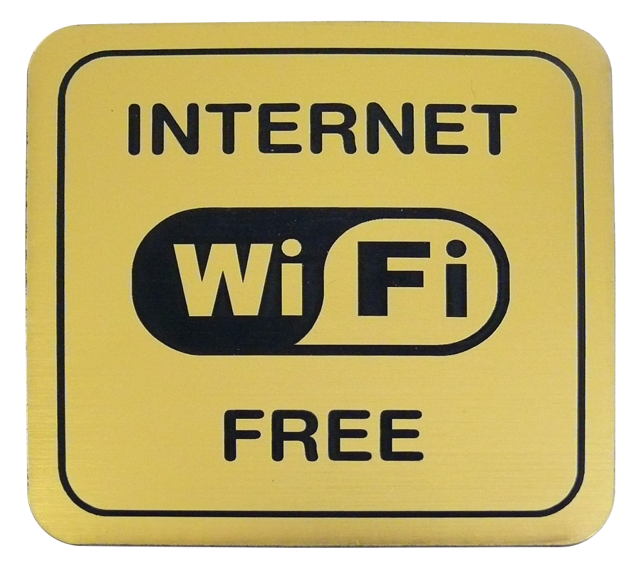 Piktogram 80x80 plastový WIFI FREE - zlatá Klíčový servis