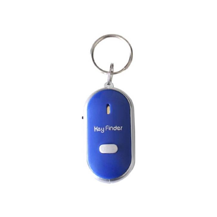 Pískací vyhledávač klíčů modrý, lokátor klíčů a dalších osobních věcí reagující na pískání a tleskání KeyFinder