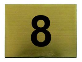Číslo na dveře hranaté 40x30mm zlatá broušená