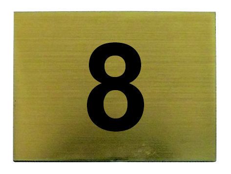 Číslo na dveře hranaté 40x30mm zlatá broušená Klíčový servis