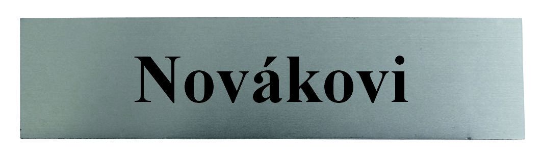 Jmenovka 80x20mm stříbrná broušená s laserovým gravírováním Klíčový servis