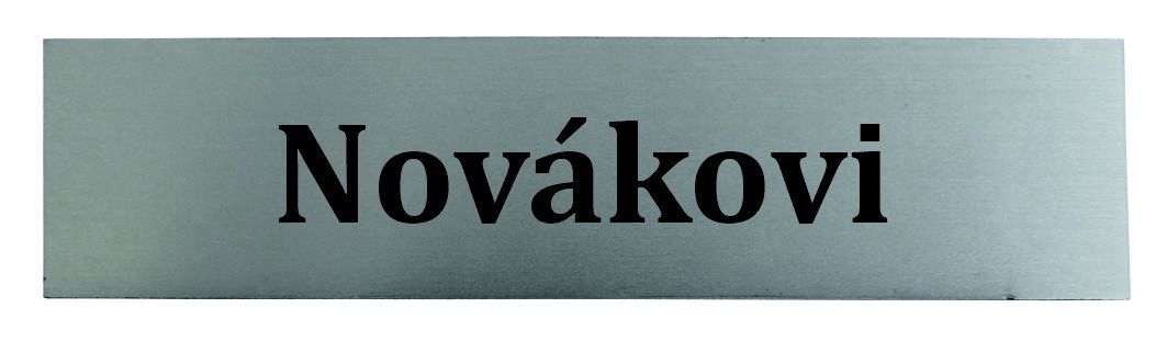 Jmenovka 80x20mm stříbrná matná s laserovým gravírováním Klíčový servis