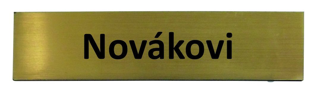 Jmenovka 80x20mm zlatá lesklá s laserovým gravírováním Klíčový servis