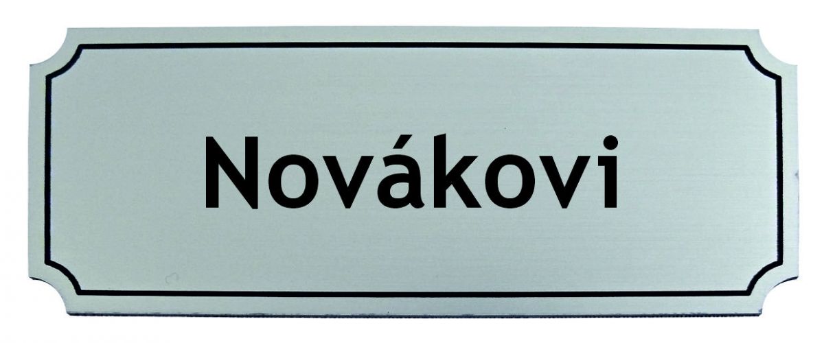 Jmenovka S5 100x40mm stříbrná matná Klíčový servis