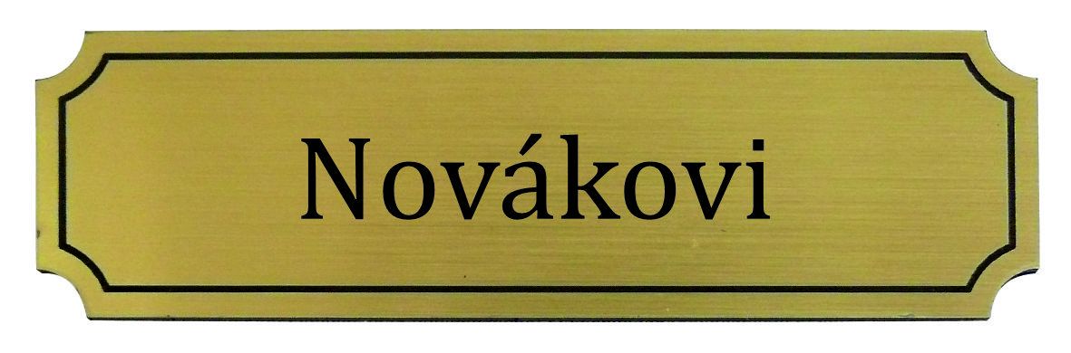 Jmenovka S6 100x30mm zlatá lesklá s laserovým gravírováním Klíčový servis