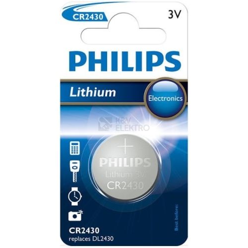 Baterie CR2430 1ks lithiová knoflíková Philips
