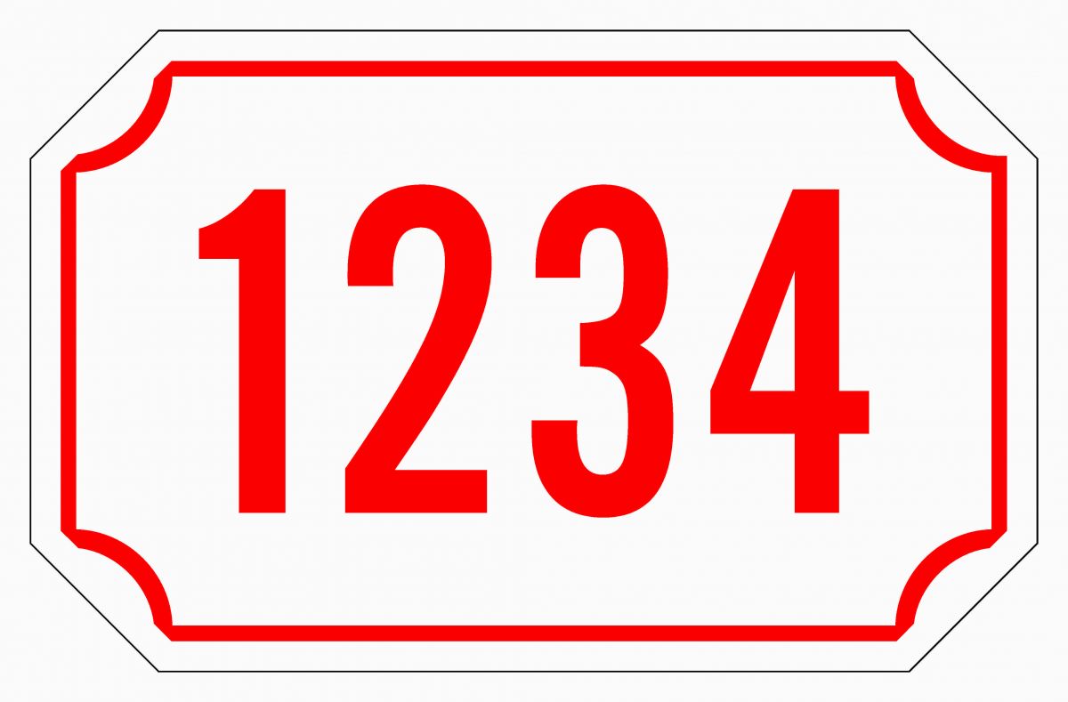 Domovní číslo 330x210mm bílo-červené Klíčový servis