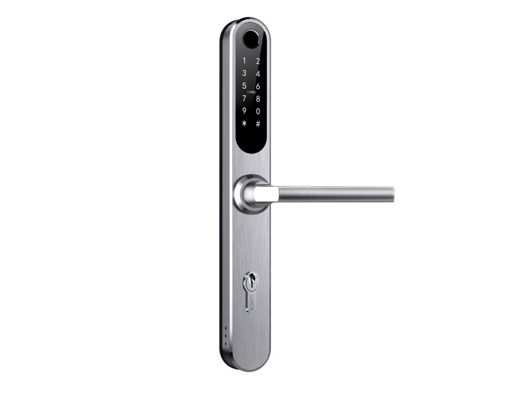 Elektronické kování SMART TTLock - rozteč 90mm, stříbrná povrchová úprava, pro levé i pravé dveře