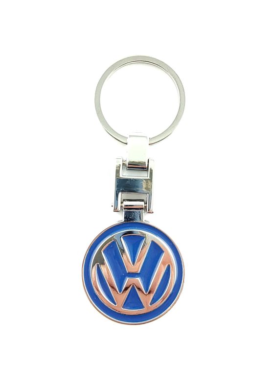 Přívěšek na klíče VOLKSWAGEN modrý kovový, včetně kroužku na klíče GBD