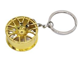 Přívěšek kolo, kovový, s kroužkem - zlatá GBD