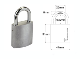 Bezpečnostní visací zámek Mul-T-Lock 300 G47 s dvěma plochými klíči a bezpečnostní kartou