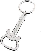 Přívěšek kytara s otvírákem stříbrná včetně kroužku na klíče