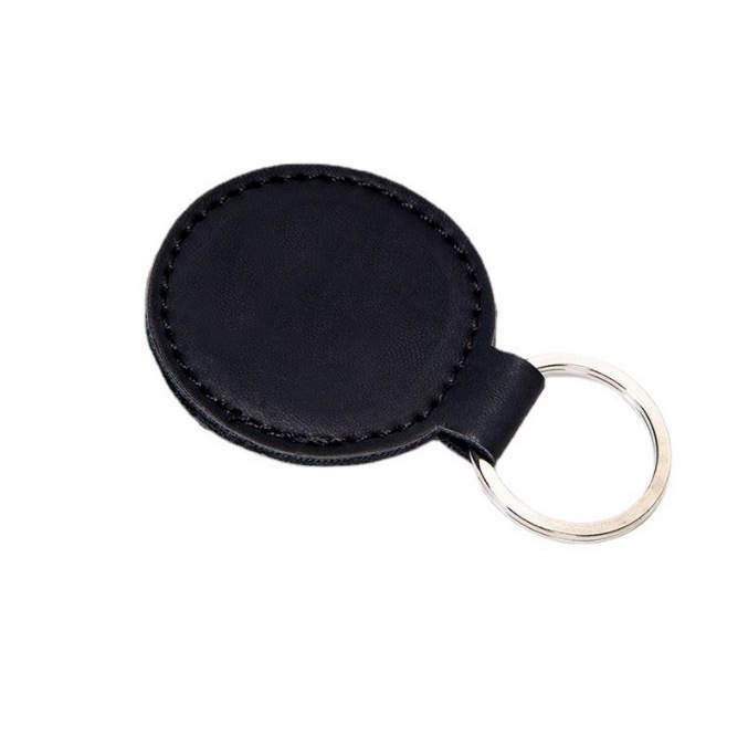 Přívěšek na klíče kožený 50mm černý s kroužkem na klíče s možností laserového gravírování GBD