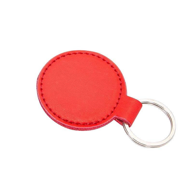 Přívěšek na klíče kožený 50mm červený s kroužkem na klíče s možností laserového gravírování GBD
