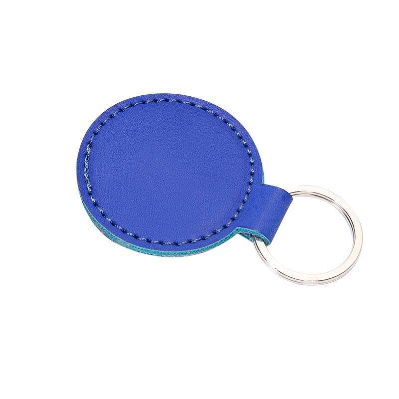 Přívěšek na klíče kožený 50mm modrý s kroužkem na klíče s možností laserového gravírování GBD