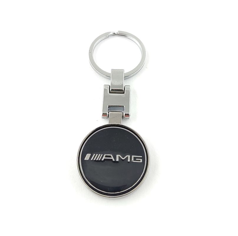 Přívěšek na klíče AMG černý kovový, včetně kroužku na klíče GBD