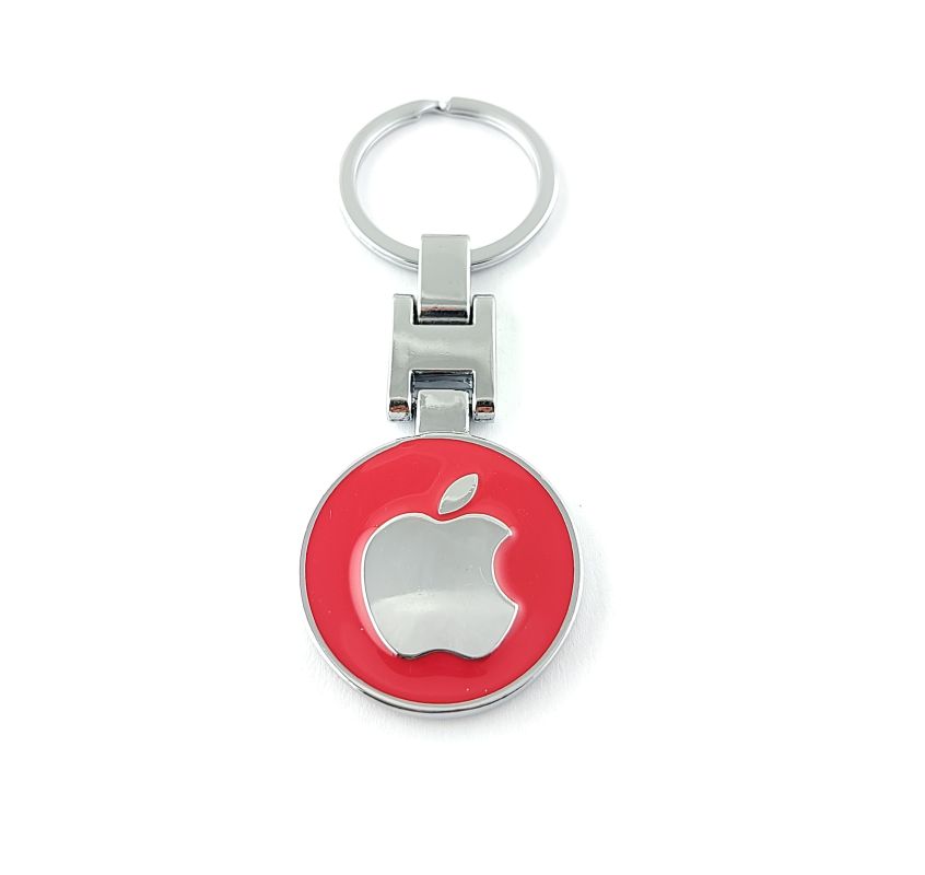 Přívěšek na klíče APPLE červený kovový včetně kroužku na klíče GBD