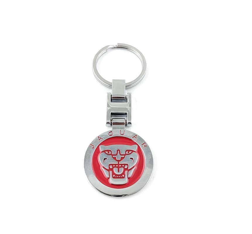 Přívěšek na klíče JAGUAR červený, včetně kroužku na klíče GBD
