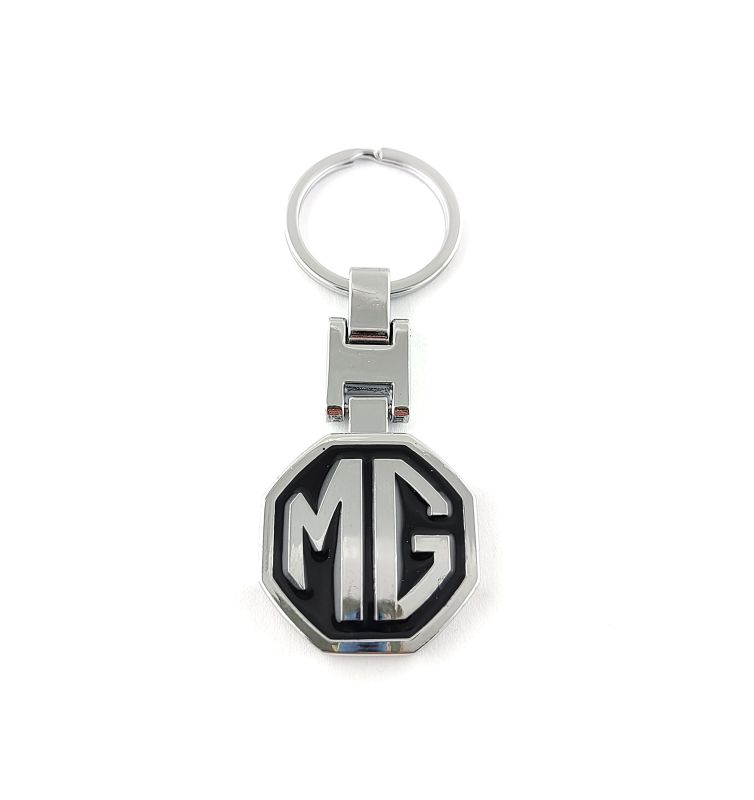 Přívěšek na klíče MG černý kovový, včetně kroužku na klíče GBD