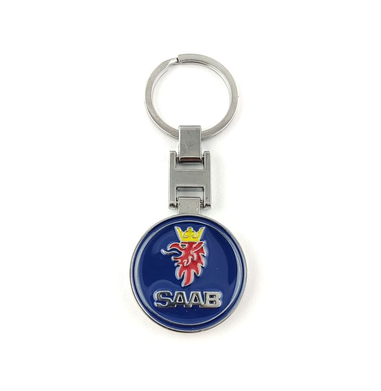 Přívěšek na klíče SAAB kovový, včetně kroužku na klíče GBD