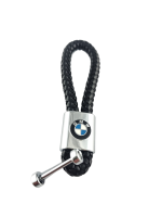 Kožená smart klíčenka BMW s logem a kroužkem z nerezové oceli