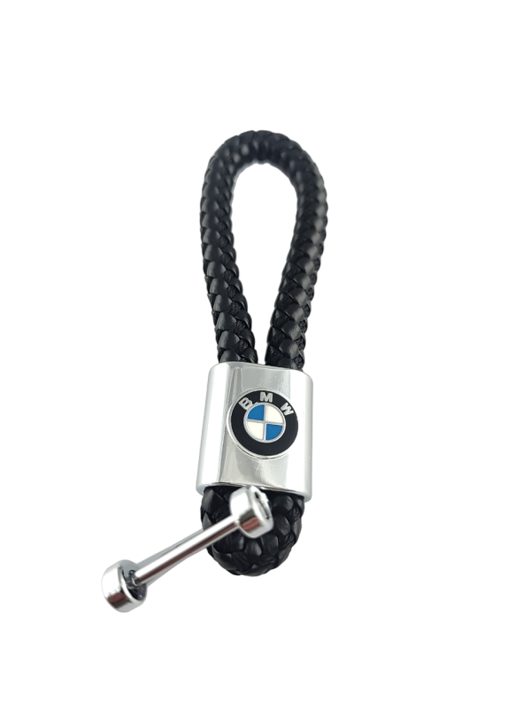Kožená smart klíčenka BMW s logem a kroužkem z nerezové oceli GBD