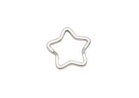 Klíčový kroužek ozdobný hvězda 30mm plochý, extra pevný