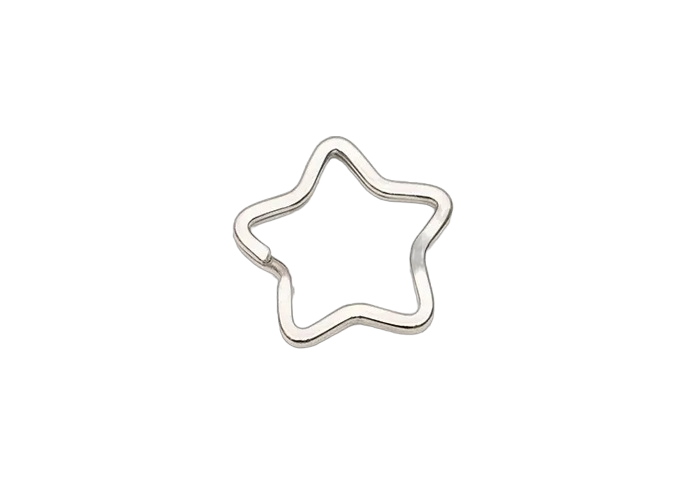 Klíčový kroužek ozdobný hvězda 30mm plochý, extra pevný GBD