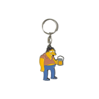 Přívěsek na klíče Simpsonovi Barney s pivem kovový včetně kroužku na klíče