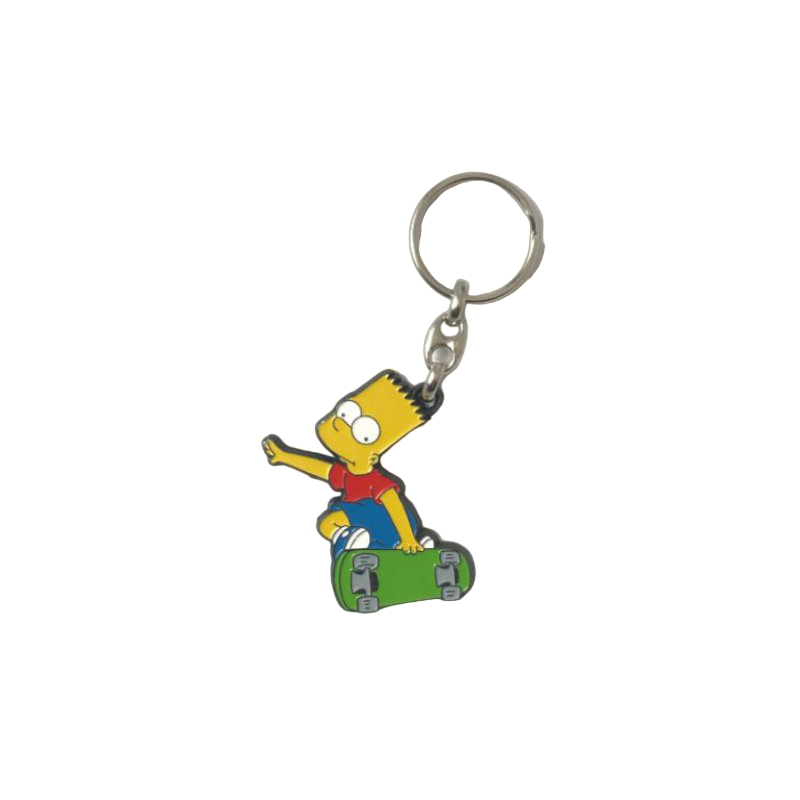 Přívěsek na klíče Simpsonovi Bart na skateboardu kovový včetně kroužku na klíče STAR