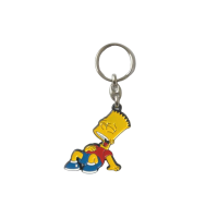 Přívěsek na klíče Simpsonovi Bart smile kovový včetně kroužku na klíče