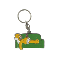 Přívěsek na klíče Simpsonovi Homer na gauči kovový včetně kroužku na klíče