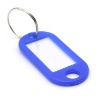 Visačka na klíče s kroužkem modrá, pro označení klíčů a svazků klíčů