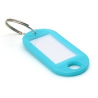 Visačka na klíče s kroužkem světle modrá, pro označení klíčů a svazků klíčů