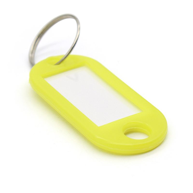 Visačka na klíče s kroužkem žlutá, pro označení klíčů a svazků klíčů