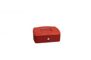 Pokladna (cashbox) 25x20x9cm, červená, na klíč RICHTER CZECH