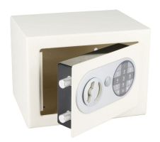 Nábytkový sejf s elektronickým zámkem 3kg, bílý,  RS.17.EDN.B, ocelový s možností ukotvení do zdi, nebo podlahy