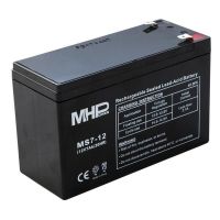 Baterie MHPower MS7-12 VRLA AGM 12V/7Ah pro záložní zdroj UPS, koncovky Faston F2 - 6,3 mm