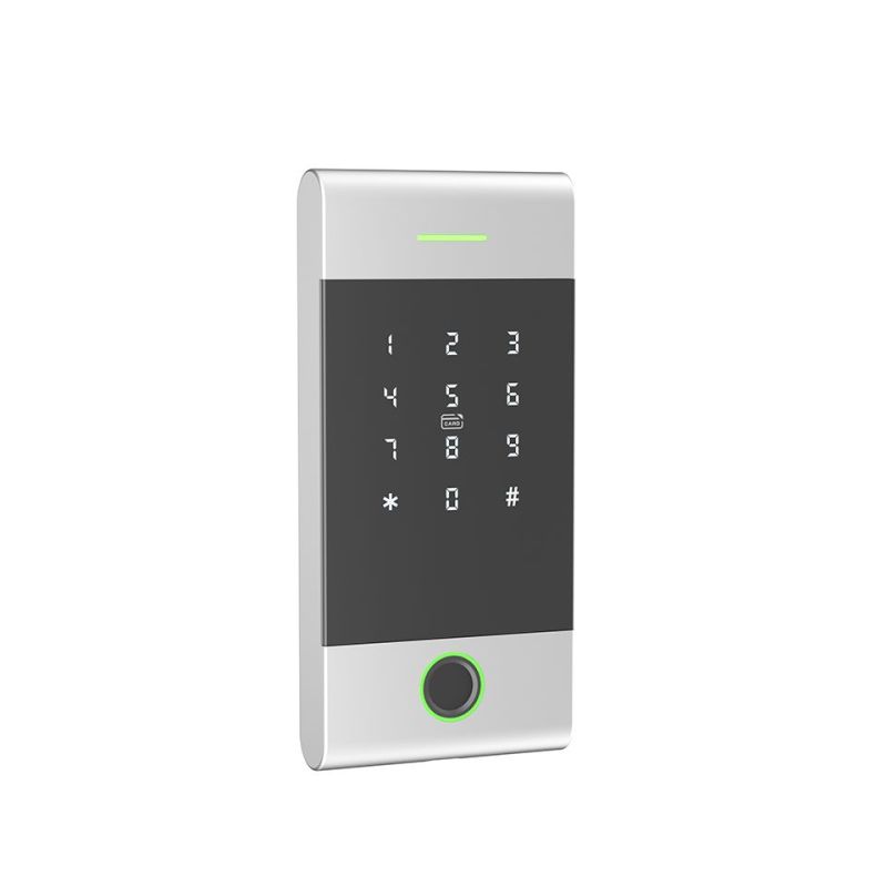 Biometrická klávesnice SMART TTLock K33F IP67 stříbrná se čtečkou čipů Mifare Classic a Desfire a otisků prstů, kovová, pro přístupový systém
