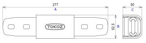 Závora TOKOZ UZ240+ plus visací zámek 113/50, uzamykatelná, s třemi klíči