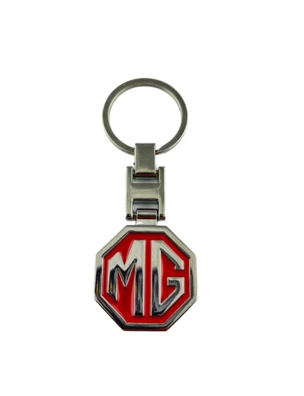 Přívěšek na klíče MG červený kovový, včetně kroužku na klíče GBD