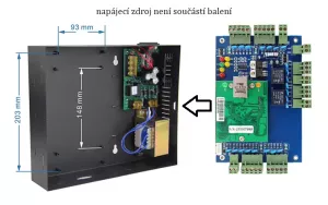 Přístupový kontrolér TCP/IP 2/2 Wiegand 26 pro přístupový systém pro 2ks dveří S4A