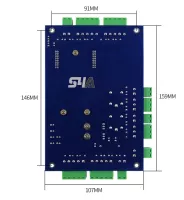 Přístupový kontrolér TCP/IP 2/2 Wiegand 26 pro přístupový systém pro 2ks dveří S4A