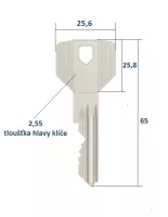 Bezpečnostní cylindrická vložka FAB 3*** 140mm s pěti klíči a identifikační kartou v nestandardním rozměru FAB ASSA ABLOY