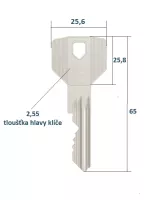 Bezpečnostní cylindrická vložka FAB 3*** 30+95 s pěti klíči a identifikační kartou v nestandardním rozměru FAB ASSA ABLOY