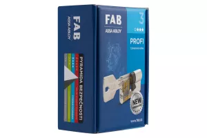 Bezpečnostní cylindrická vložka FAB 3*** PROFI 30+95 s třemi klíči a bezpečnostní kartou v nestandardním rozměru FAB ASSA ABLOY