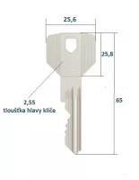 Bezpečnostní cylindrická vložka FAB 3*** PROFI 130mm s třemi klíči a bezpečnostní kartou v nestandardním rozměru FAB ASSA ABLOY