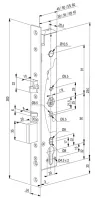 Zámek zadlabací panikový samozamykací elektromechanický ABLOY EL461 92/35/24 P/L ASSA ABLOY