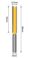 Fréza drážkovací dvoubřitá 9,52x50,8mm, stopka 8mm, karbid YG6 Lisca Tools
