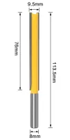 Fréza drážkovací dvoubřitá 9,52x76,2mm, stopka 8mm, karbid YG6 Lisca Tools